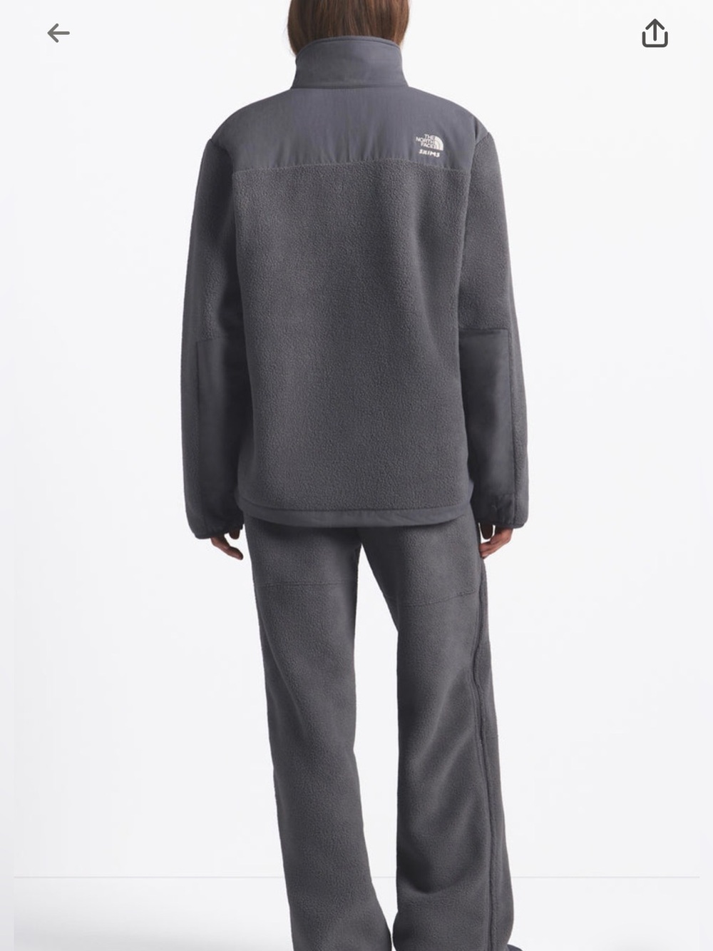 North Face x SKIMS collection, 1995 Denali Fleece Jacket. Gunmetal SZ S. NWT - Picture 2 of 12